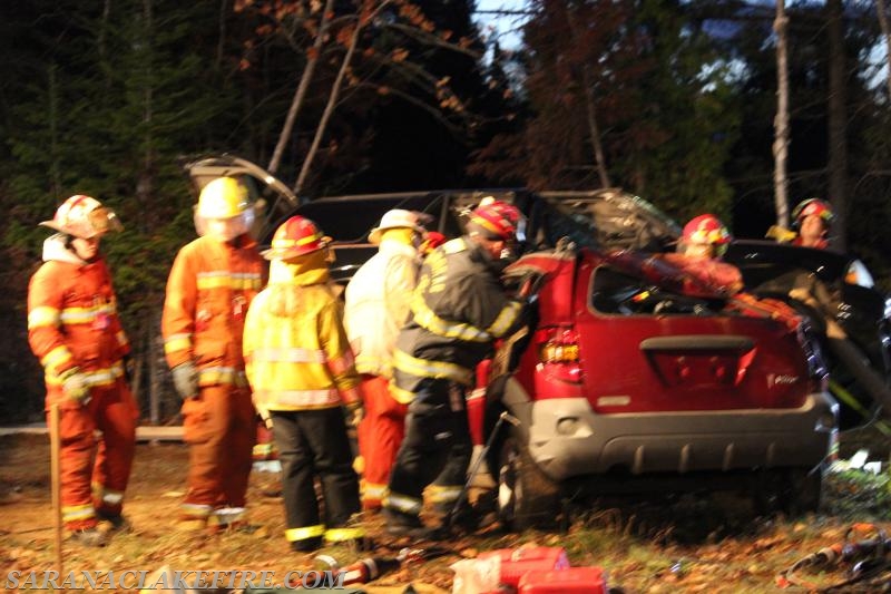 Accident Victim Extrication Training in Ray Brook.  Special thanks to Maddens garage for helping with vehicles consumed during training.