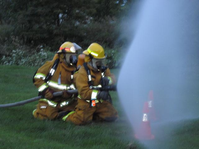 Christina Barbour on nozzle during cone drill 8/11/2010